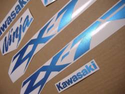 Kawasaki ZX7R 750 metallic blue emblems stickers