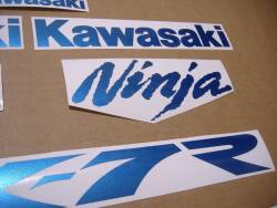 Kawasaki ZX7R 750 ninja metallic blue logo decals