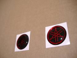 Red 3d silicone decals (25mm) for Yamaha helmet