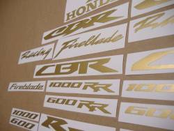 Honda CBR 1000 rr matte satin gold sticker set