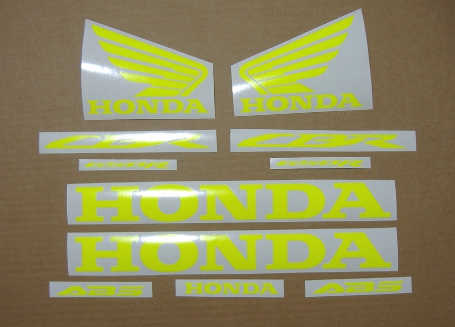 Neon (fluorescent) yellow stickers for Honda CBR 650R 