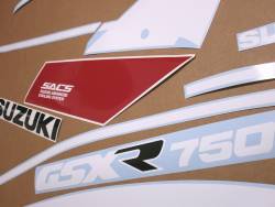 Restoration decals for 1990 Suzuki GSXR 750 L red