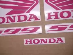 Hot pink color emblems for Honda Hornet 599