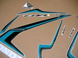 Honda CBR 500R custom teal/black color stickers