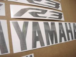 Brushed aluminium silver decals for Yamaha R3 300