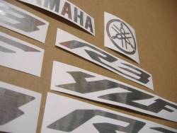 Brushed aluminium silver emblems for Yamaha R3