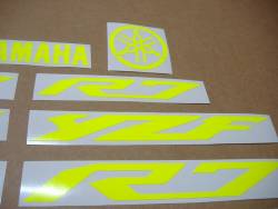 Yamaha R7 custom fluorescent yellow decal set 