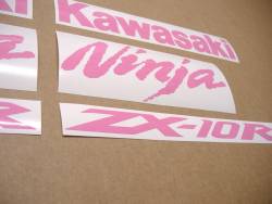 Soft (barbie) pink stickers for Kawasaki ZX10R ninja 