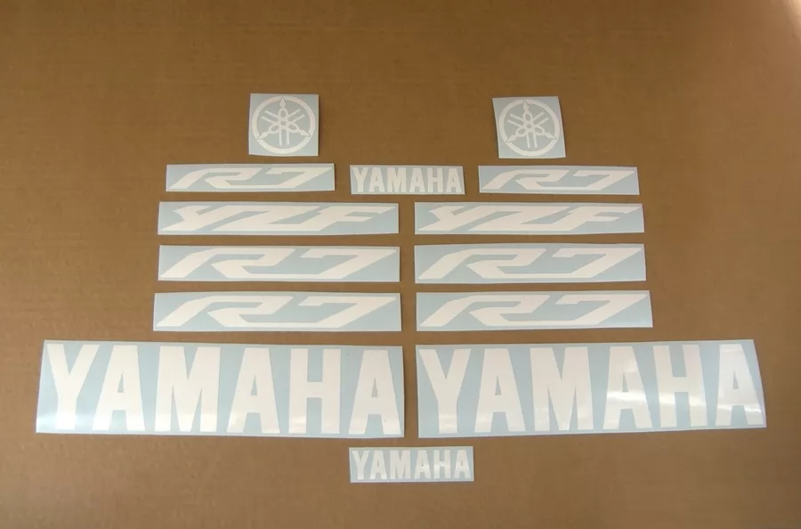 Yamaha YZF R7 custom white sticker logo set