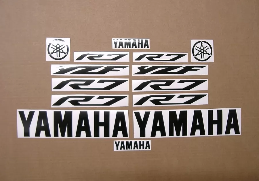 Black graphics logo kit for Yamaha YZF R7 750
