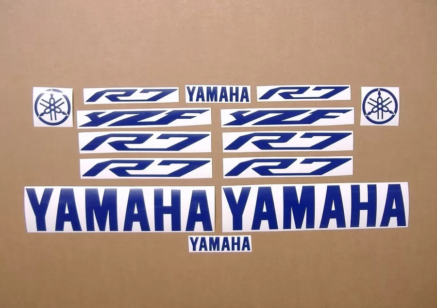 Yamaha YZF R7 royal blue stickers logo set