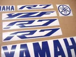 Yamaha YZF R7 royal blue emblems logo set