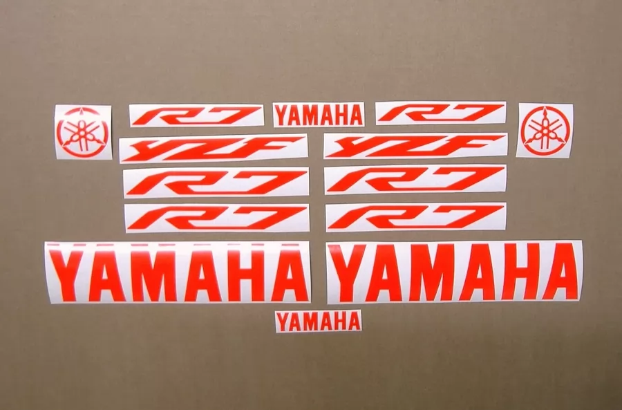 High visibility red decals for Yamaha YZF R7