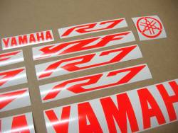 Fluorescent red decals for Yamaha YZF R7