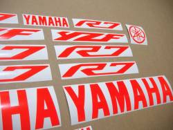 Neon red decals for Yamaha YZF R7 750