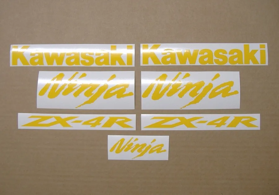 Yellow decals logo set for Kawasaki zx4r ninja