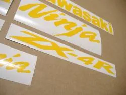 Yellow decals logo set for Kawasaki zx-4r 400