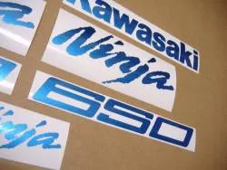 Kawasaki 650 Ninja custom metallic blue emblems