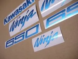 Kawasaki 650 Ninja custom metallic blue decals