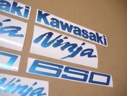 Kawasaki 650 cc Ninja custom pearl blue stickers