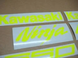 Kawasaki 650 Ninja neon signal yellow sticker set