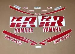 Yamaha FZR 1000 1988 - BLACK/RED VERSION STICKER SET Yamaha FZR 1000 genesis 1988 2LA complete decals set