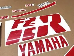 Yamaha FZR 1000 1988 - BLACK/RED VERSION STICKER SET Yamaha FZR 1000 2LA 1988 OEM pattern decals set