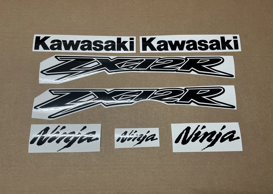 Kawasaki ZX12R (zx1200b) ninja gloss black stickers