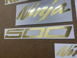 Brushed gold emblems for Kawasaki ZX 500 Ninja