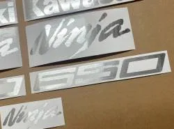 Brushed silver stickers for Kawasaki ZX Ninja 650