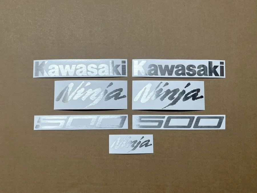 Brushed silver decals for Kawasaki ZX Ninja 500