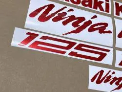 Red metallic stickers for Kawasaki ZX Ninja 125