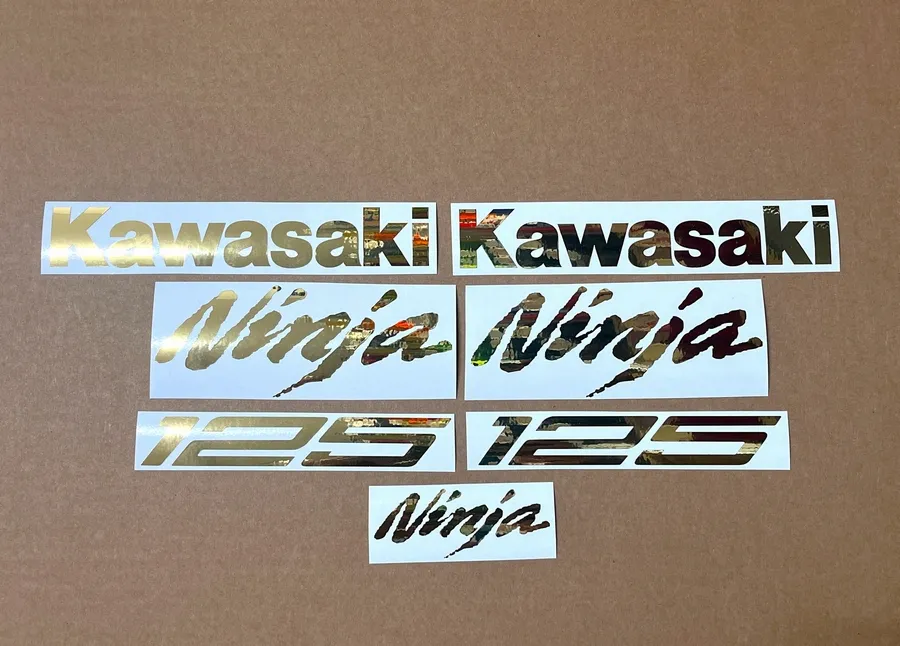 Chrome (mirror) gold stickers for Kawasaki Ninja 125