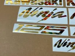Chrome (mirror) gold emblems for Kawasaki  Ninja 125