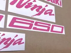 Hot pink emblems for Kawasaki Ninja 650 ZX
