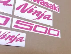Hot pink decals for Kawasaki Ninja 500 ZX