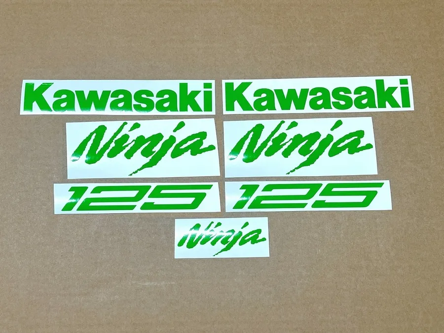 Lime green decals for Kawasaki Ninja 125 ZX