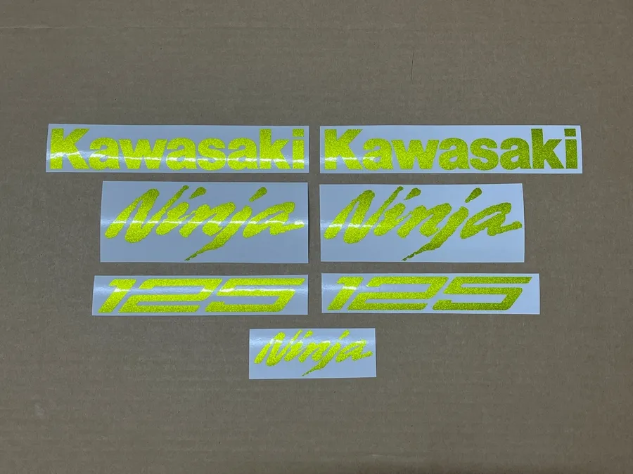 Metallic green decals for Kawasaki Ninja 125 ZX