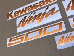 Metallic orange stickers for Kawasaki Ninja 500 ZX