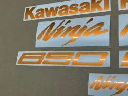 Metallic orange stickers for Kawasaki Ninja 650 ZX