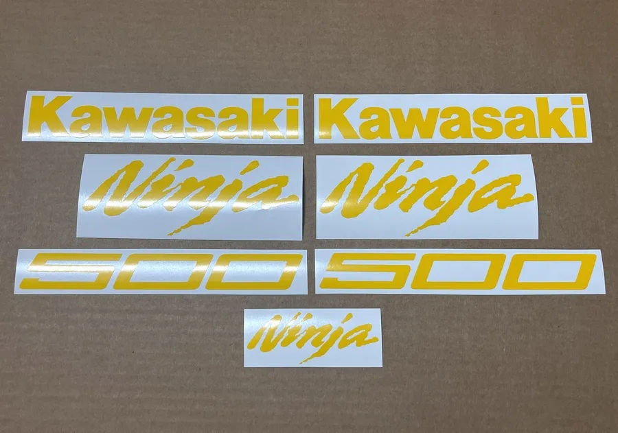 Yellow decals for Kawasaki Ninja 500 ZX