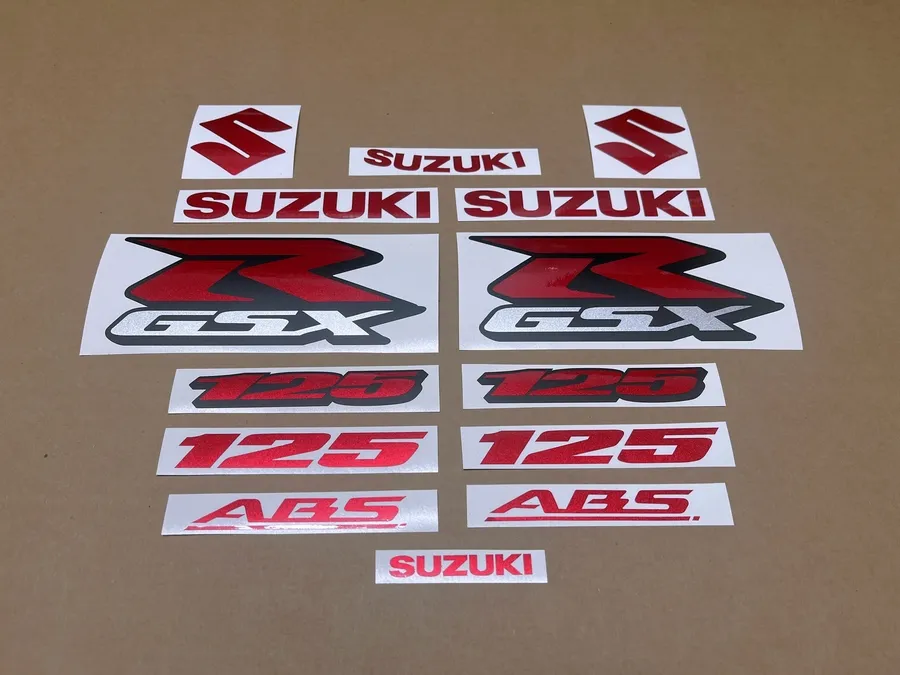 Cherry red emblems for Suzuki GSXR 125