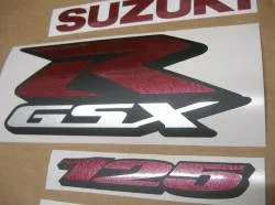 Burgundy metallic emblems for Suzuki GSXR 125