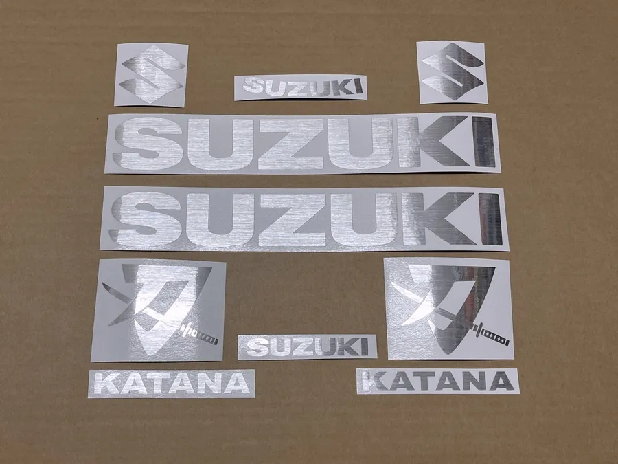 Scratched silver sticker set for Suzuki Katana 1000