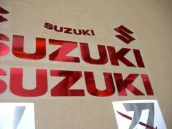 Red chrome decals for Suzuki Katana 600 and 750