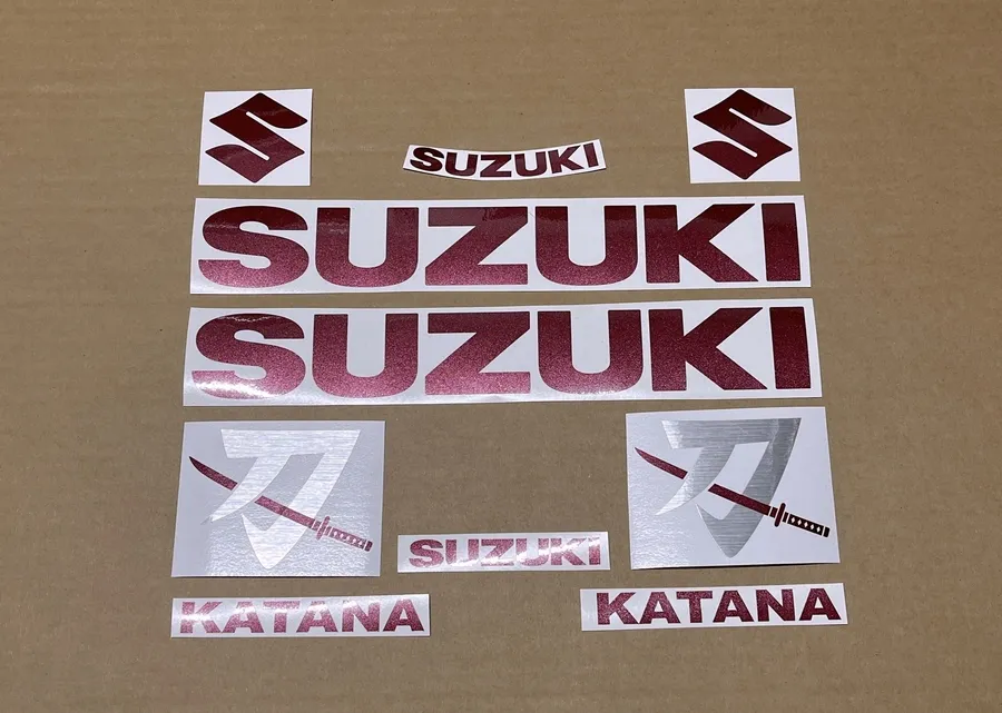 Burgundy red decals for Suzuki Katana gsxf