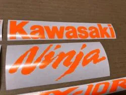Kawasaki ZX-10R ninja fluorescent orange stickers