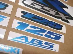 Blue metallic stickers for Suzuki GSXR 125