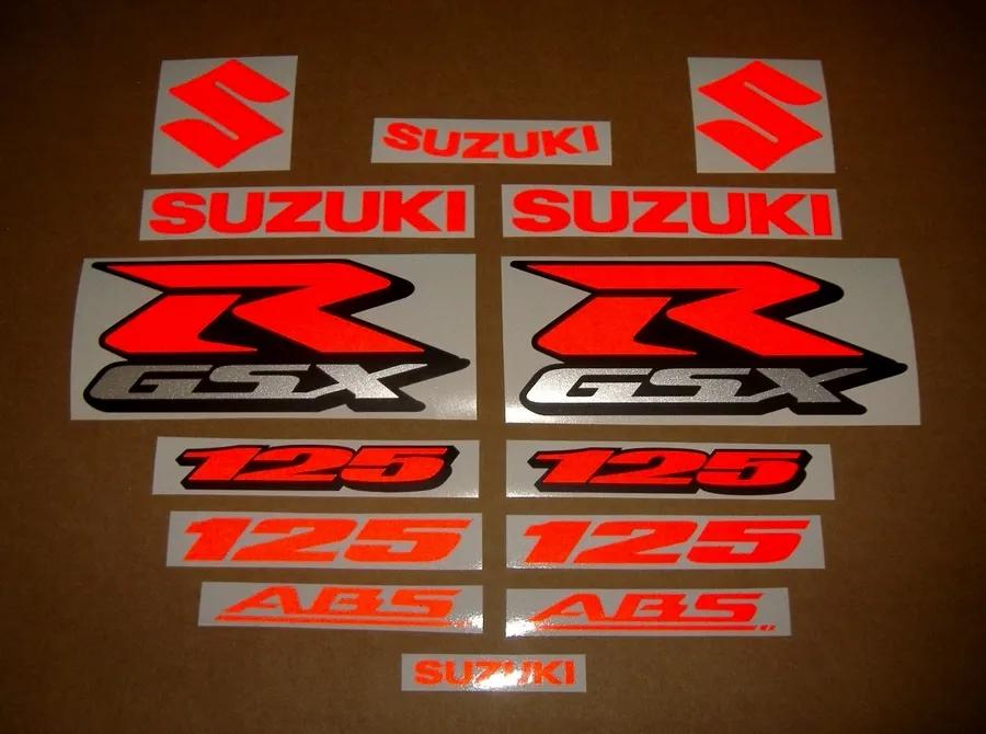 Reflective red decals for Suzuki GSXR 125