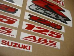 Red reflective logo emblems for Suzuki GSXR 125